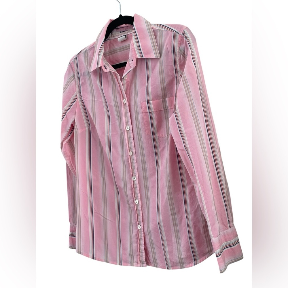 J Crew Classic Pink Poplin Cotton Button Down Slim Fit Sz M Collared Shirt Top - Picture 4 of 14